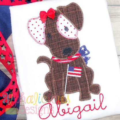 Patriotic Pup with Bow-Blanket
