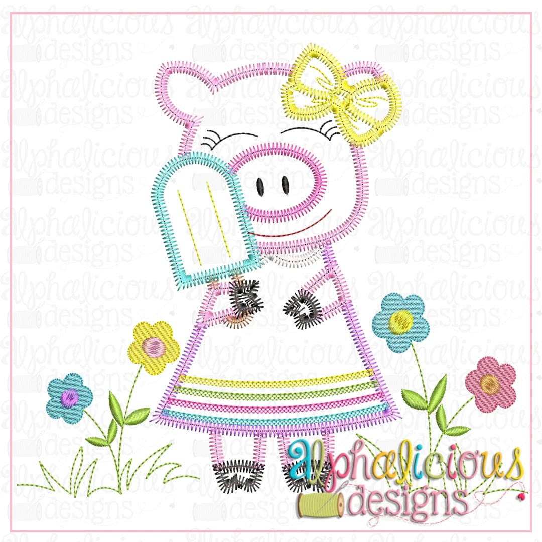 Piggie with Popsicle and Bow-ZigZag