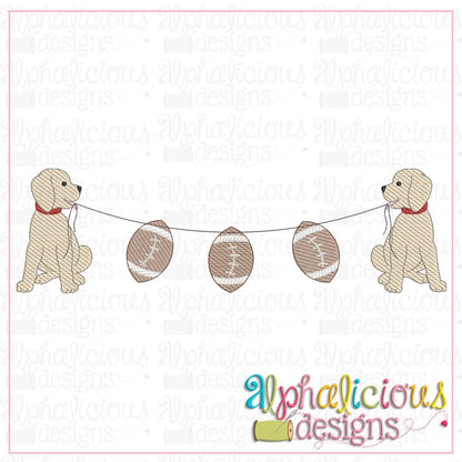 Pup Bunting with Footballs - Sketch