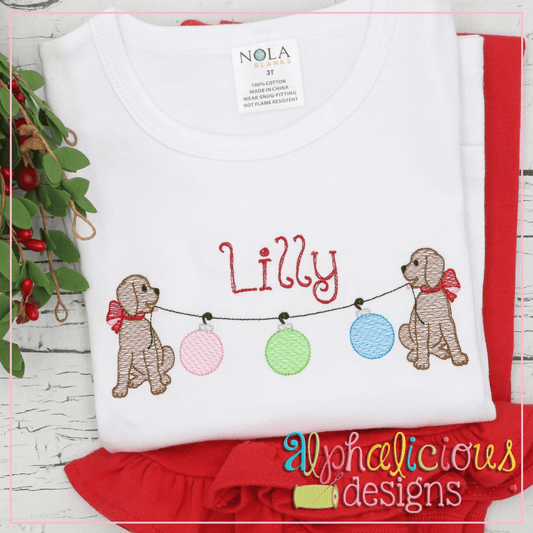 Pup Bunting with Bow - Ornaments - Sketch