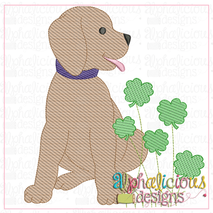 Pup with Shamrocks-Sketch