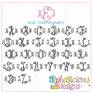 Evie Monogram Embroidery Font – Alphalicious Designs