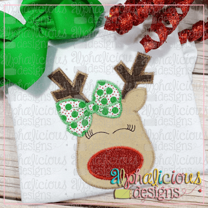 Red Nose Reindeer with Bow-Zig Zag