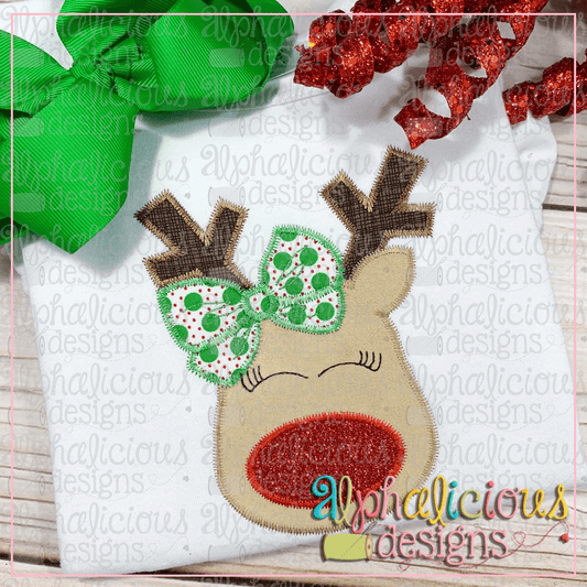 Red Nose Reindeer with Bow-Zig Zag