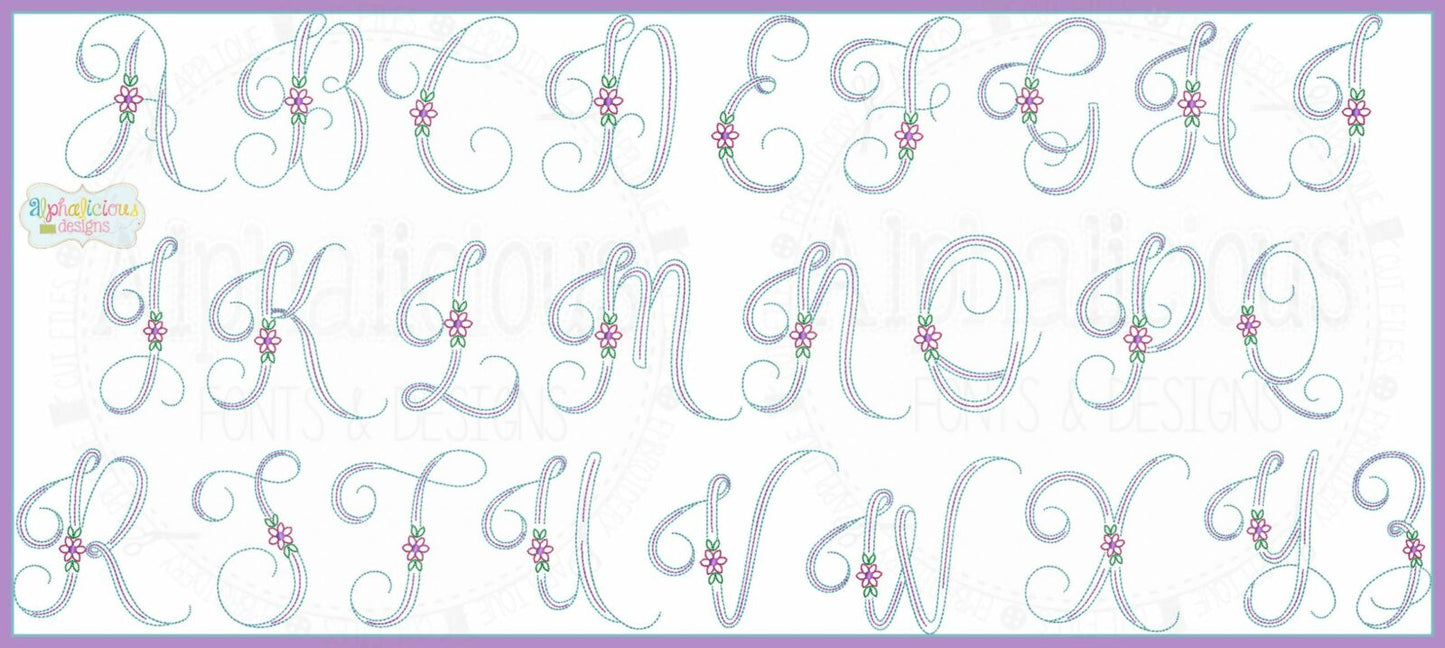 Vintage Daisy Embroidery Font