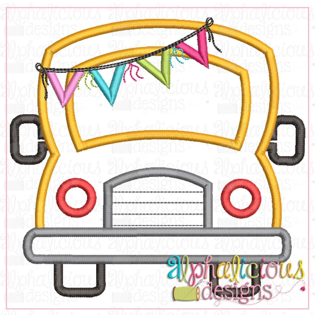 School Bus with Bunting-Satin