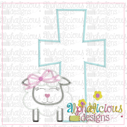 Sheep with Bow and Cross-Zig Zag