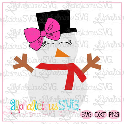 Snow Girl with Bow- SVG