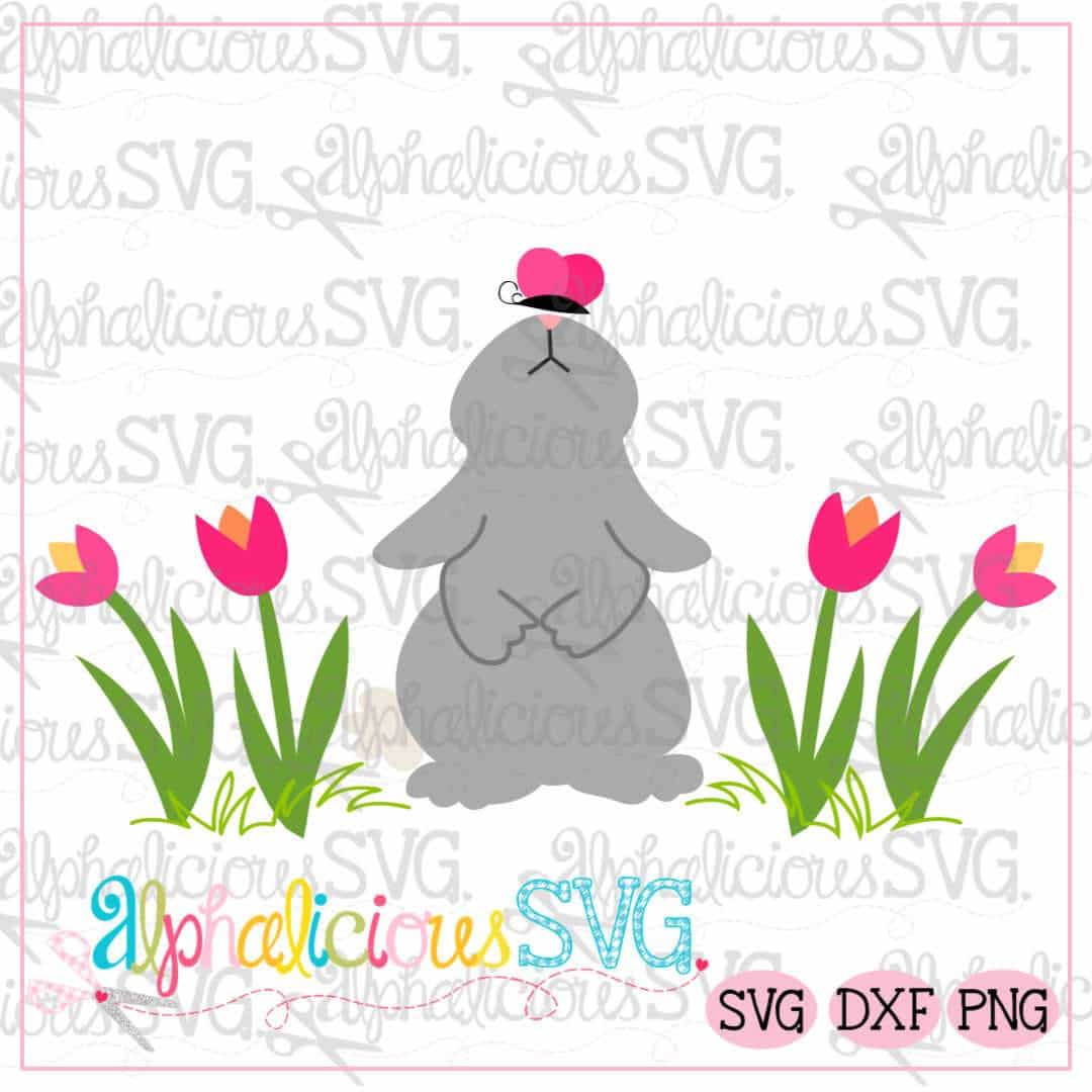 Spring Rabbit with Butterfly-SVG