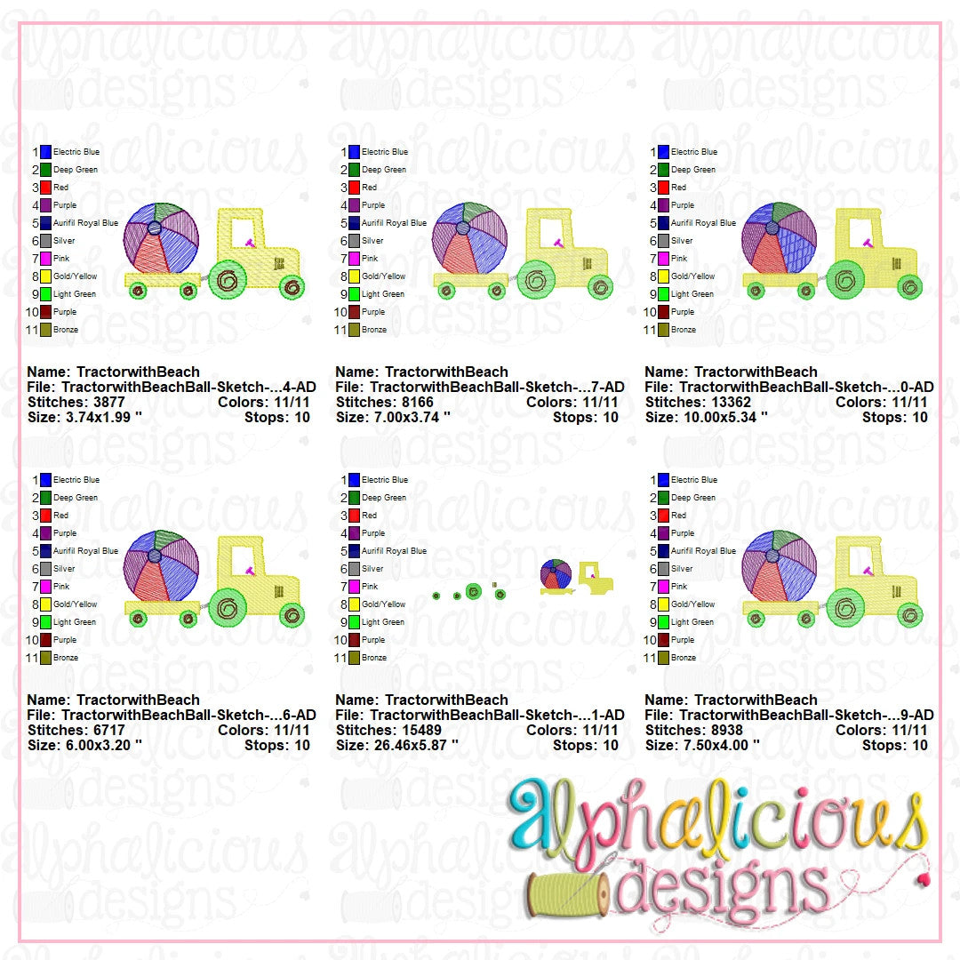 Tractor Beach Ball-Sketch