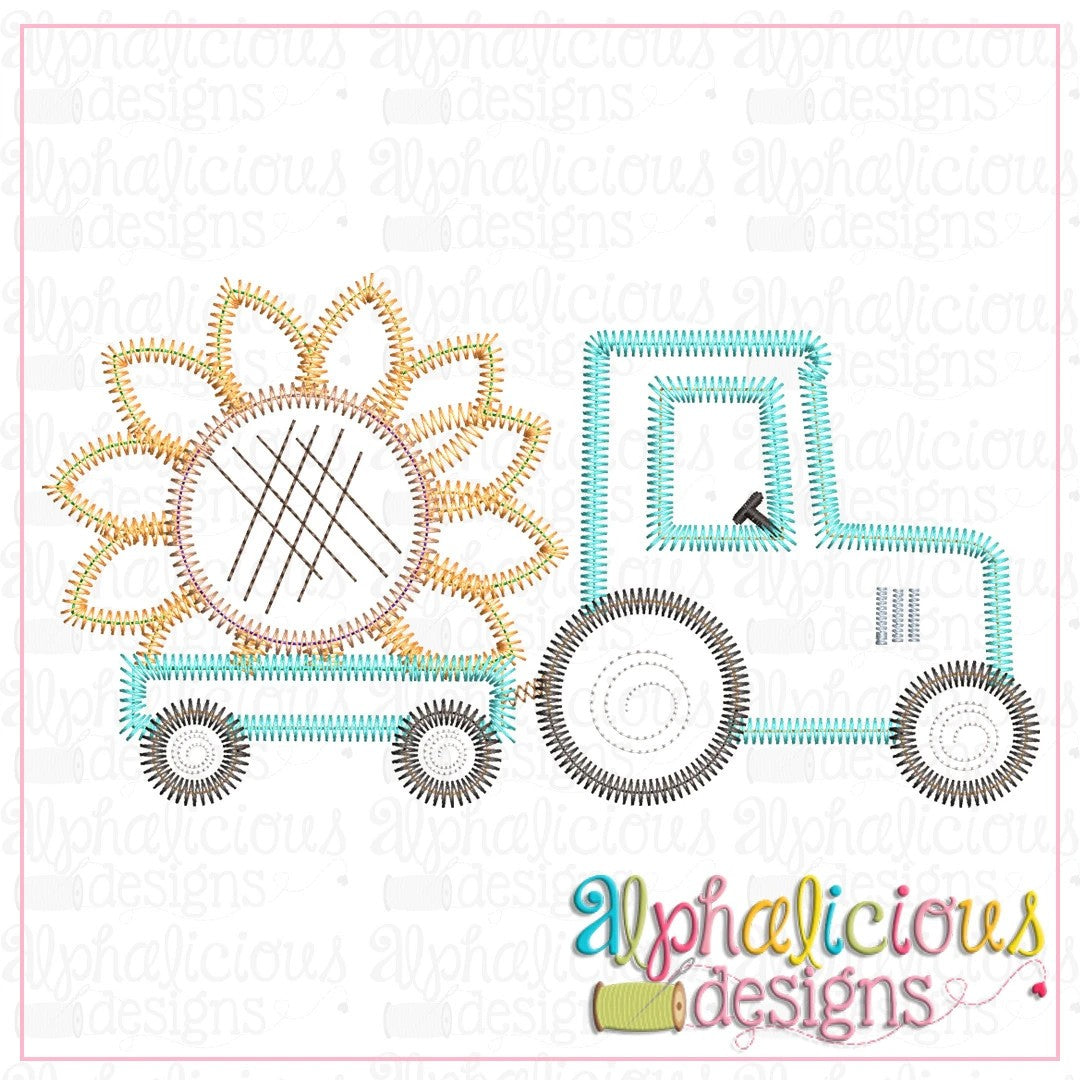 Tractor with Sunflower-ZigZag