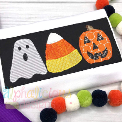 Trick Or Treat Three In A Row-Applique