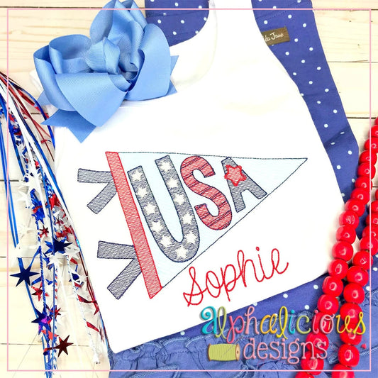 USA Pennant-Sketch