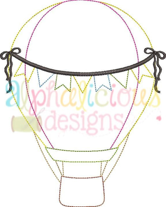 Up Up and Away Balloon with Bows - Triple Bean