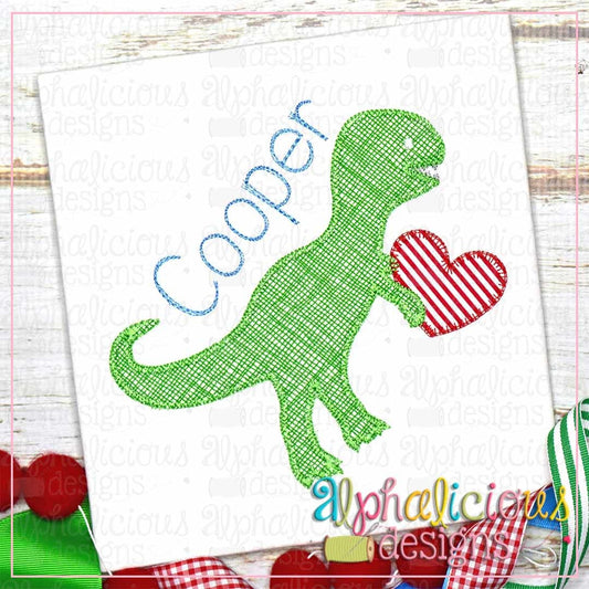 Valentine Dino with Heart-Blanket