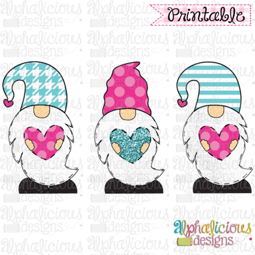 Valentines Gnomes-TIAR-Pink and Turquoise