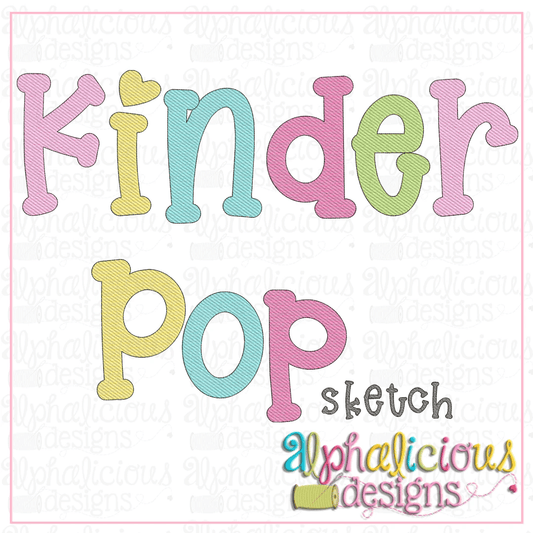 Kinder Pop Sketch Embroidery Font