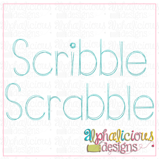 Scribble Scrabble Embroidery Font