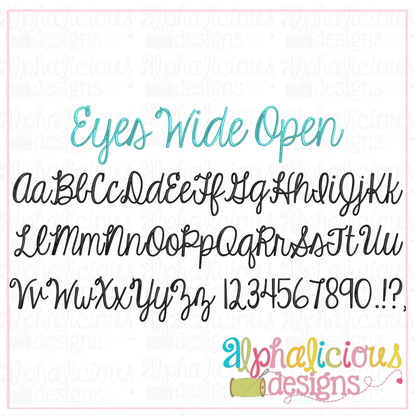 Eyes Wide Open Embroidery Font