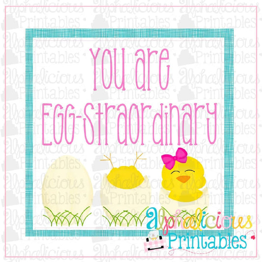 You Are Eggstraordinary-Pink and Turquoise-Easter Printable Tags