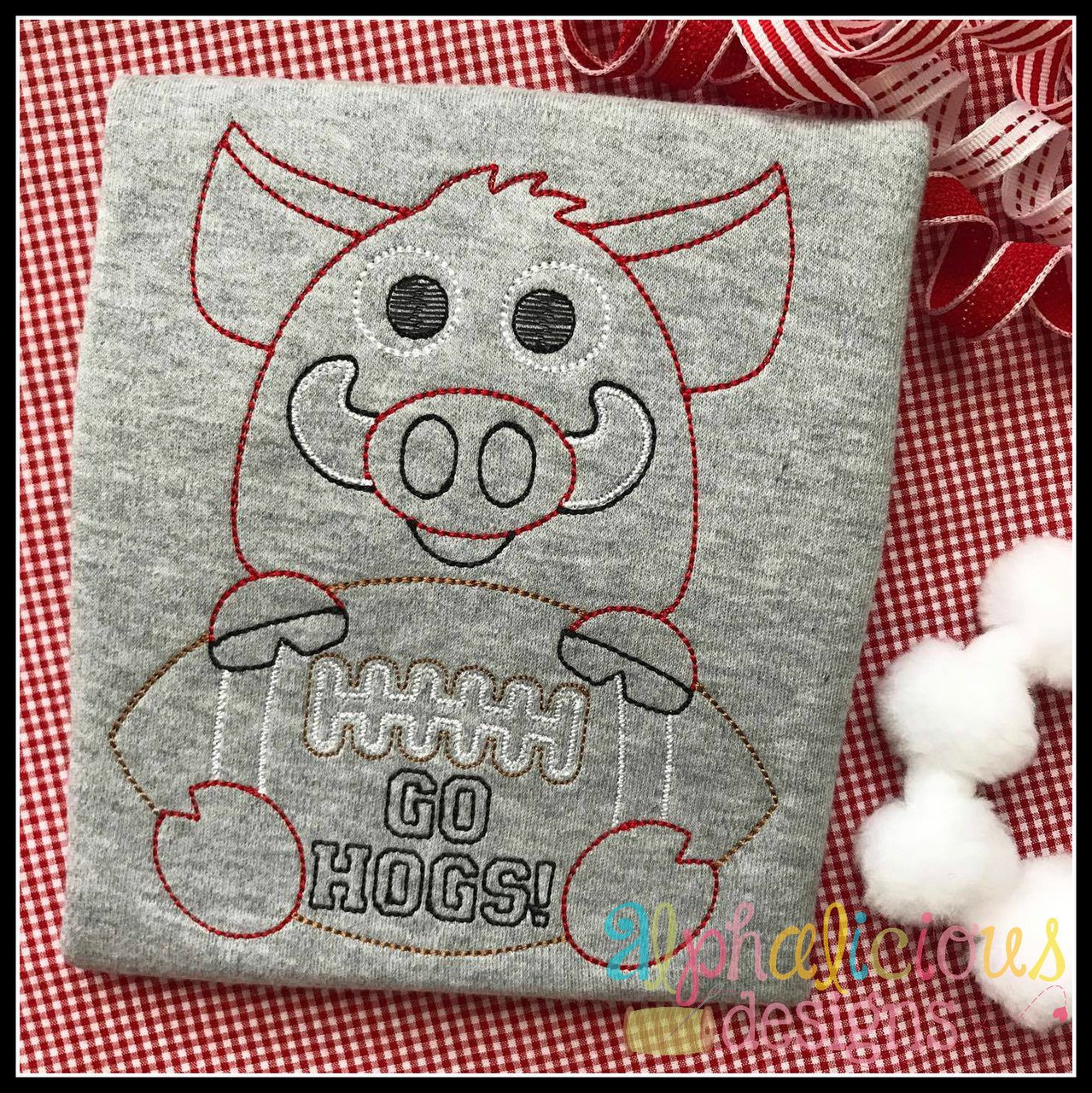 Machine Embroidery Razorback Razorbacks Football Mascot Vintage Embroidery Design – Alphalicious Designs