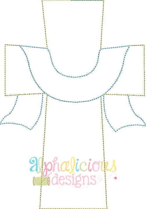 Cross With Sash Applique Design - Triple Bean