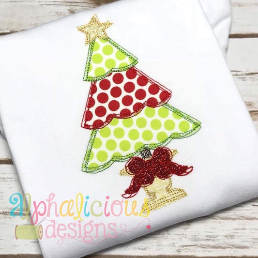 Fancy Scribble Holiday Tree- Applique