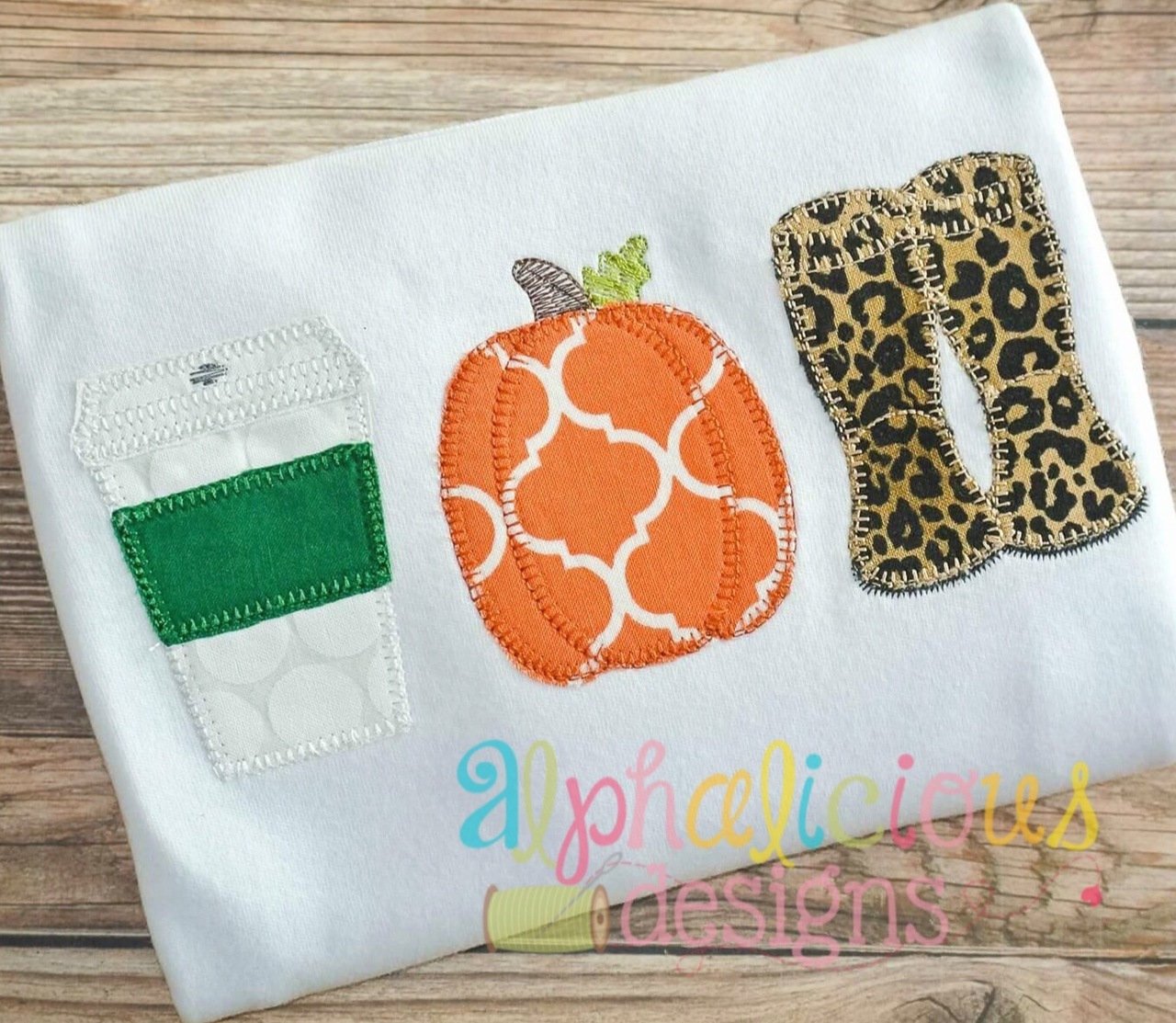 Fall Swag Three In A Row- Applique-Blanket