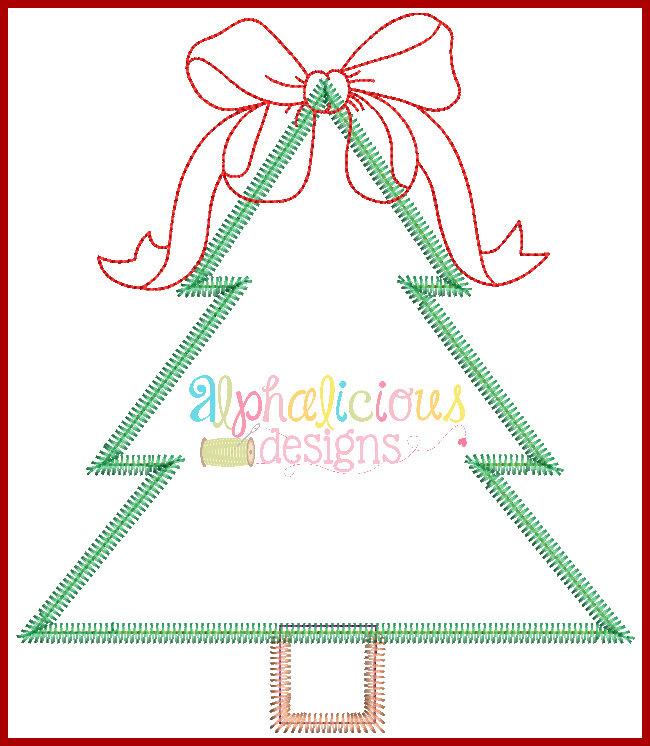 Southern Charm Christmas Tree ZigZag Applique Design