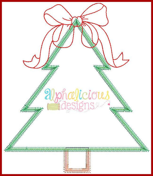 Southern Charm Christmas Tree ZigZag Applique Design