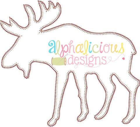Woodlands Moose Applique - Blanket Stitch
