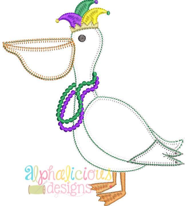 Mardi Gras Pelican Alphalicious Designs - Blanket