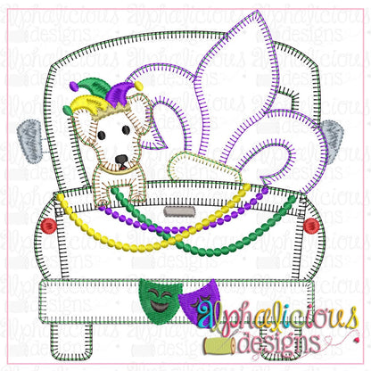 Farm Truck-Mardi Gras and Pup-Blanket