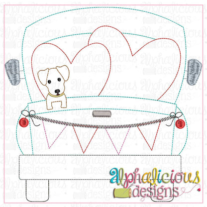 Farm Truck with hearts and Pup-Triple Bean