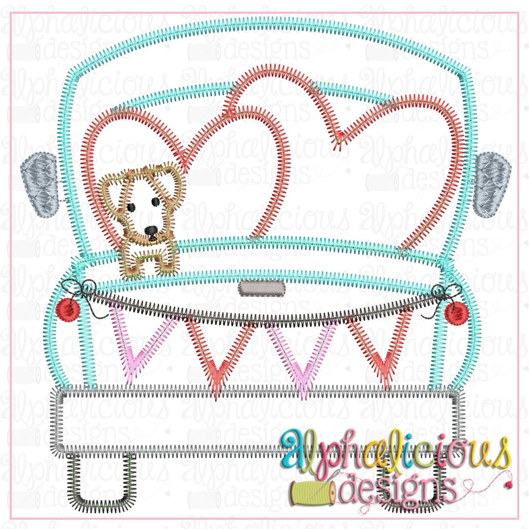 Farm Truck with hearts and Pup-ZigZag