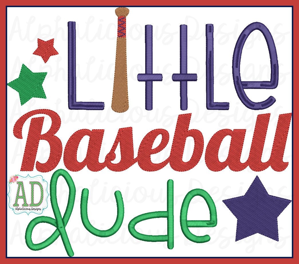 Little Baseball Dude Word Art