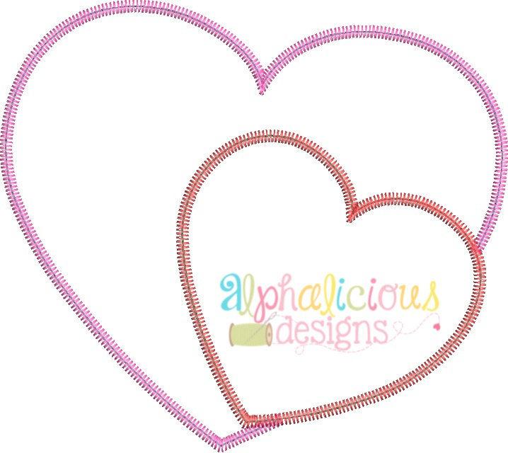 Valentine's Sweet Heart Applique Design- ZigZag
