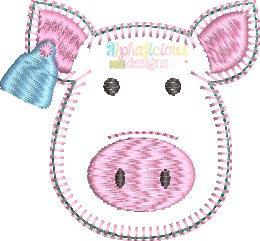 Farm Pig with Ear Tag Feltie - Blanket