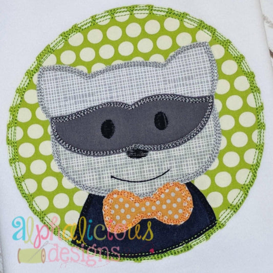 Raccoon Boy-Scribble Applique