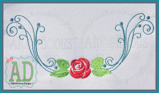 Elegant Rose Beauty and The Beast Inspired Monogram Swag