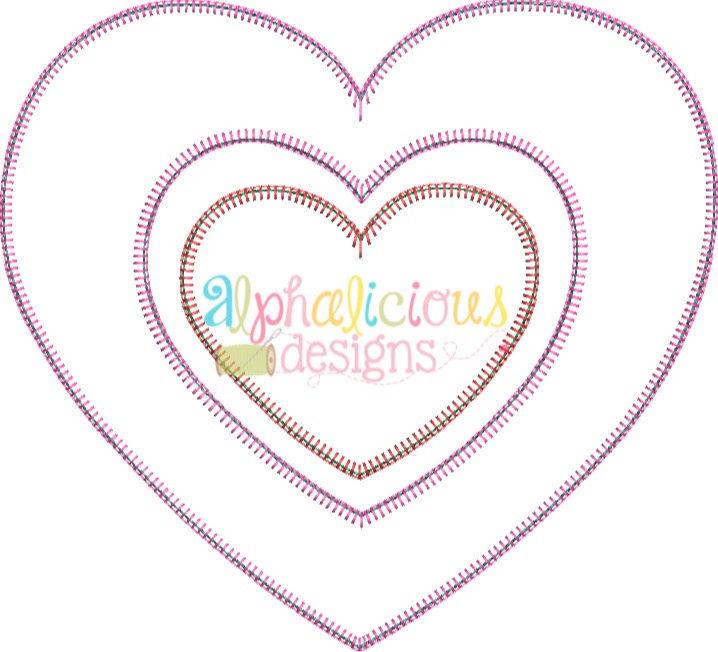 Valentine's Double Heart Applique Designs - Blanket