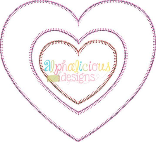 Valentine's Double Heart Applique Designs - Blanket