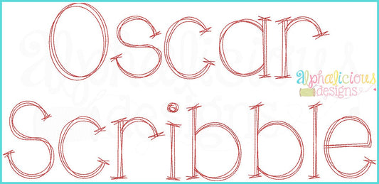 Oscar Scribble Vintage Embroidery Font