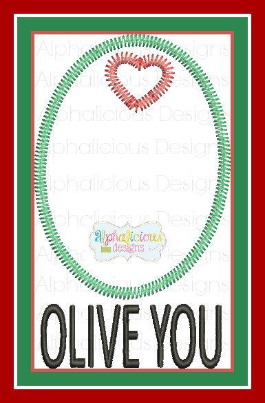 Olive You Applique  with Heart