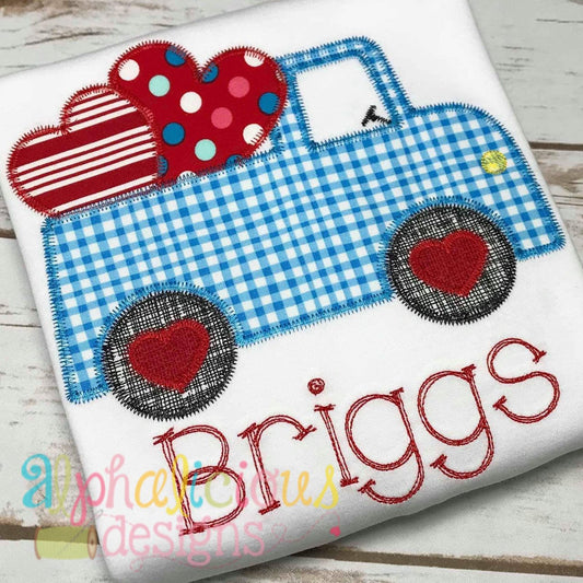 Valentine Truck Applique Design-ZigZag