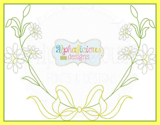 Spring Daisy Monogram Laurel