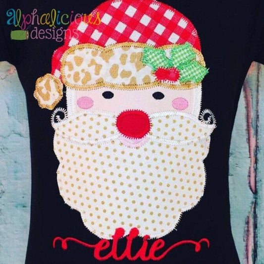 Holly Jolly Santa-ZigZag-Applique Design