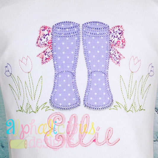 Springtime Rain Boots with Bows-ZigZag
