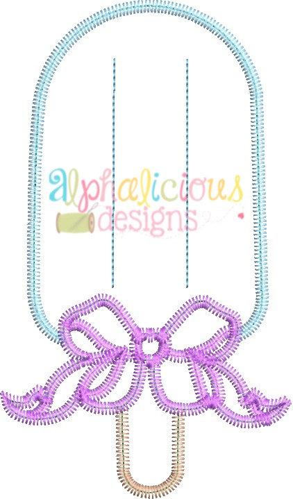 Popsicle with Bow Applique - ZigZag