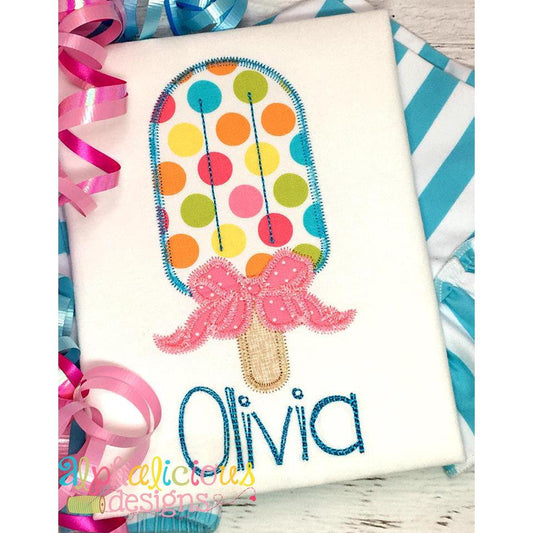 Popsicle with Bow Applique - ZigZag